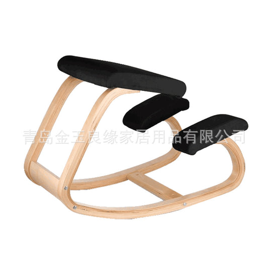 Wooden sitting posture correction ergonomic chair cervical spine correction chair home office fitness yoga chair