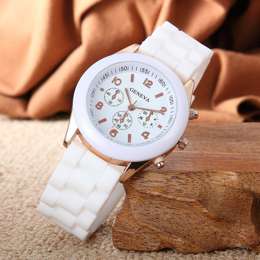 Geneva  Korean version color jelly candy color silicone watch