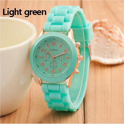 Geneva  Korean version color jelly candy color silicone watch