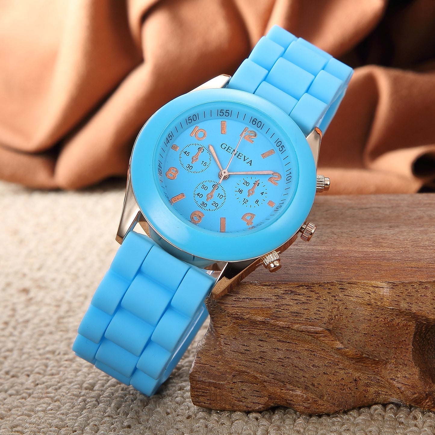 Geneva  Korean version color jelly candy color silicone watch