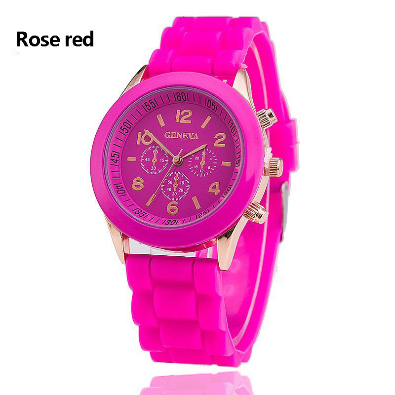 Geneva  Korean version color jelly candy color silicone watch