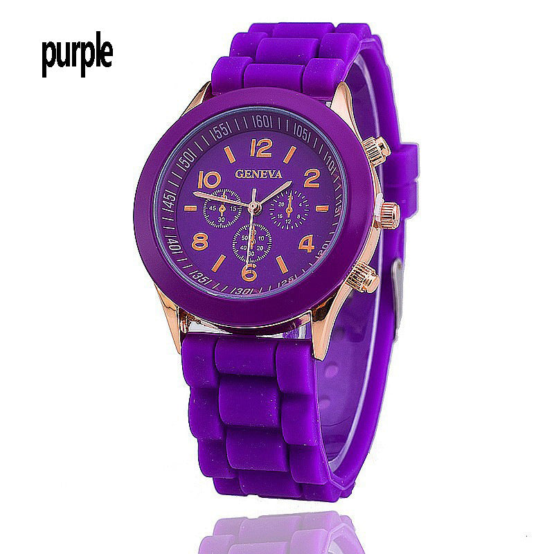 Geneva  Korean version color jelly candy color silicone watch