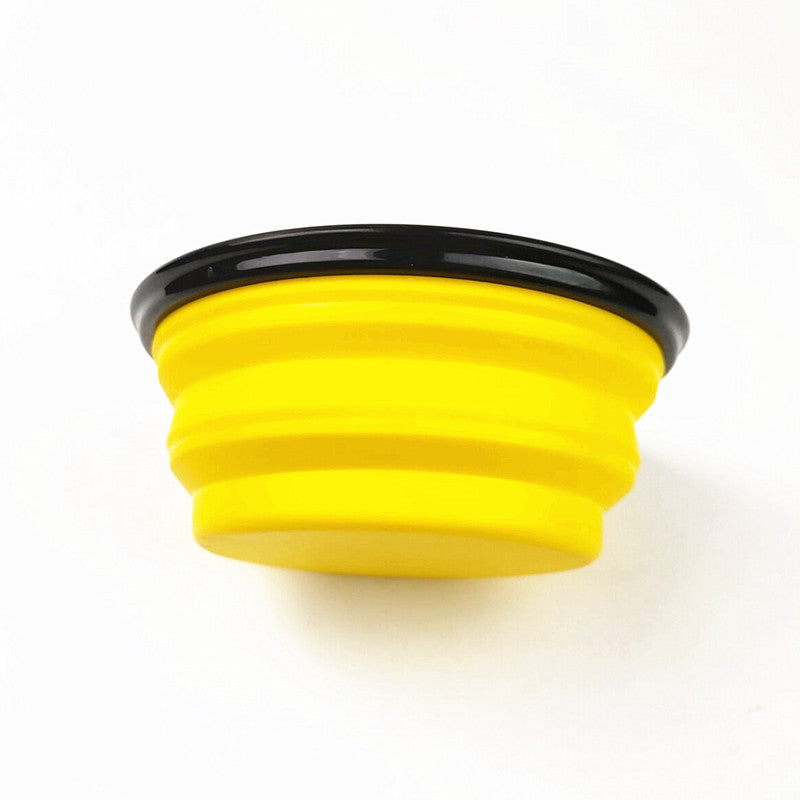 Pet silicone folding dog bowl cat bowl outdoor travel portable accompanying cup bowl small dog teddy dog food bowl