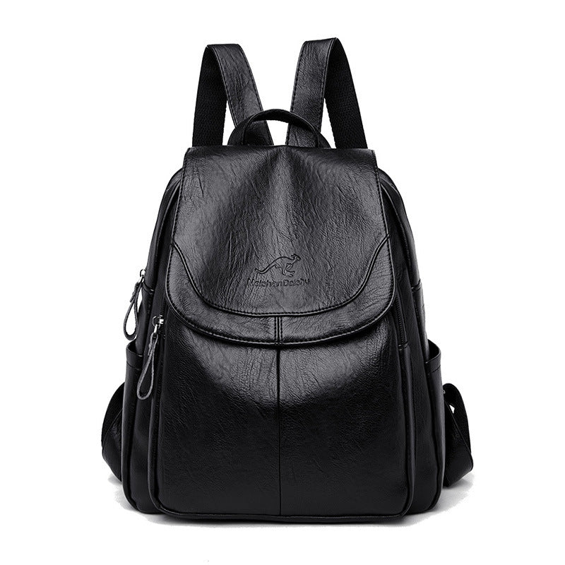 Quinoa kangaroo new authentic women's large-capacity soft leather backpack simple fashion travel bag