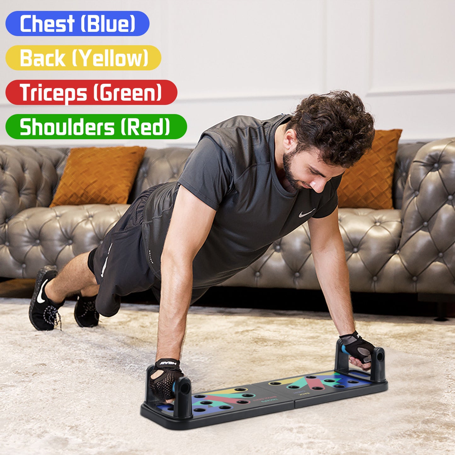 Foldable multi-functional push-up board stand fitness equipment exercise abdominal muscles