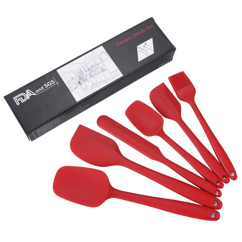 6-piece set baking scraper silicone brush baking set small scraper