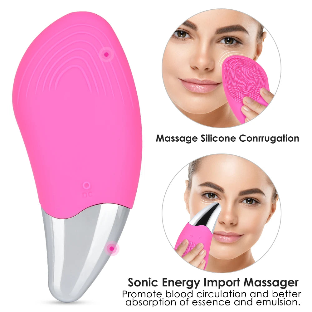 Mini Electric Facial Cleansing Brush Silicone Sonic Face Cleaner Deep Pore Cleaning Skin Massager Face Cleansing Skin Care Tools