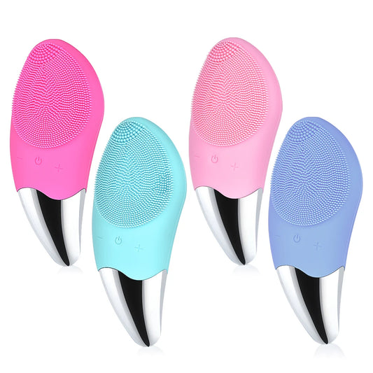 Mini Electric Facial Cleansing Brush Silicone Sonic Face Cleaner Deep Pore Cleaning Skin Massager Face Cleansing Skin Care Tools