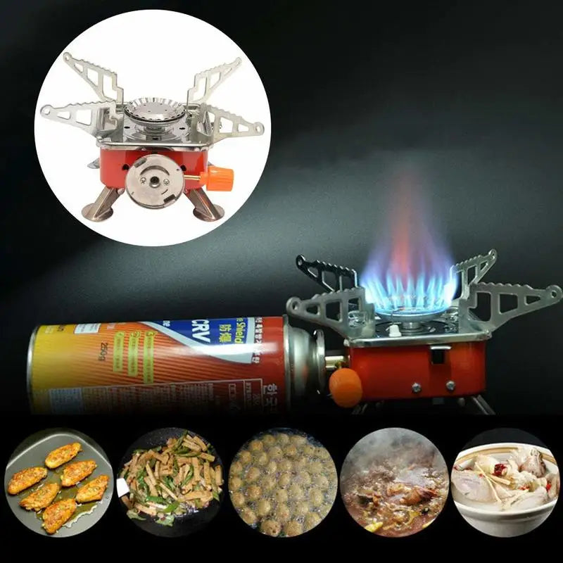 4000W Camping Stoves Folding Outdoor Gas Stove Card Type Square Palm furnace Cooking Picnic Split Stoves Cooker Burners