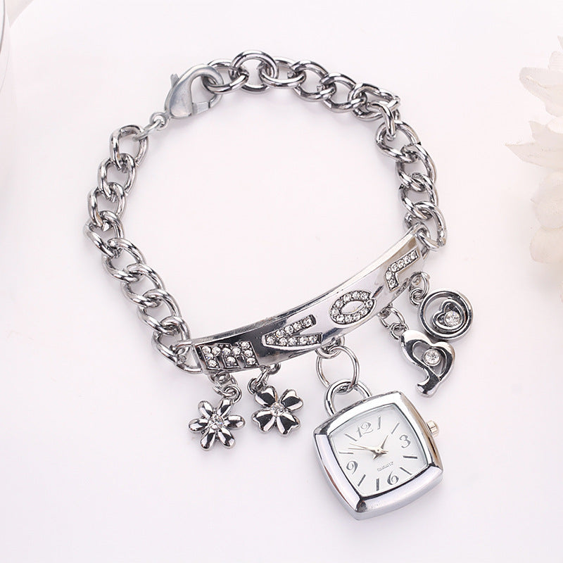 Hot sale alloy diamond pendant bracelet high-end ladies fashion watch