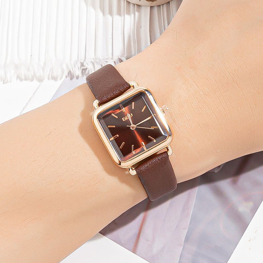 Watch on behalf of the new all-match quartz watch belt square watch women's watch fashion niche watch