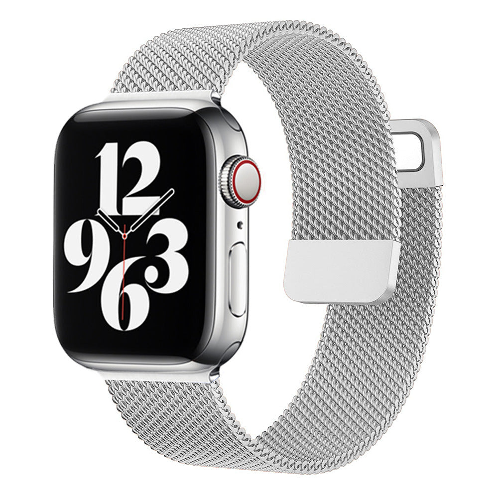 Suitable for Apple Watch 1-7, SE generation, Milanese modified two-section stainless steel strap