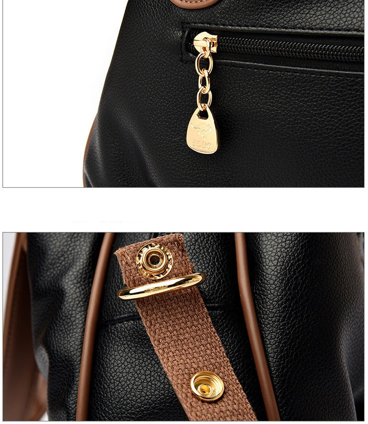 New all-match middle-aged mother's bag Korean version of color contrast single shoulder Messenger bag atmospheric handbag bag