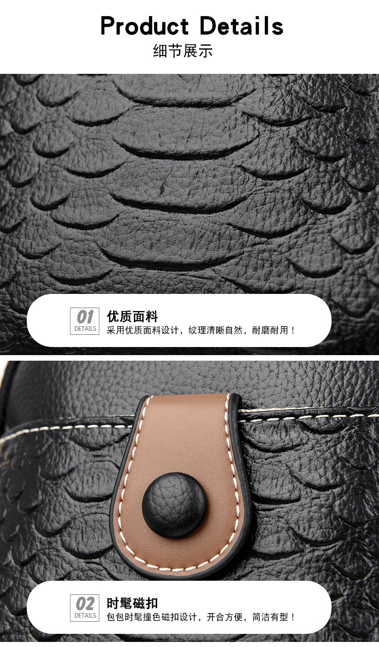 Summer new middle-aged women's bag cold ice crocodile pattern one-shoulder Messenger bag atmospheric mother bag