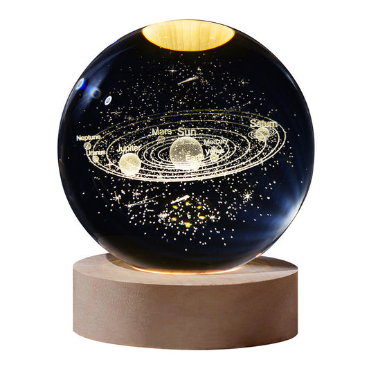 3D Galaxy Crystal Ball Night Light