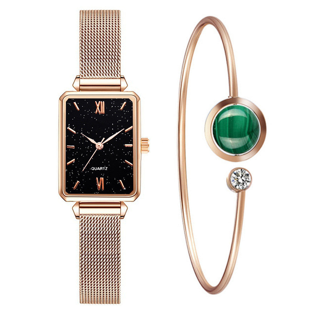 Square head quartz women's watch