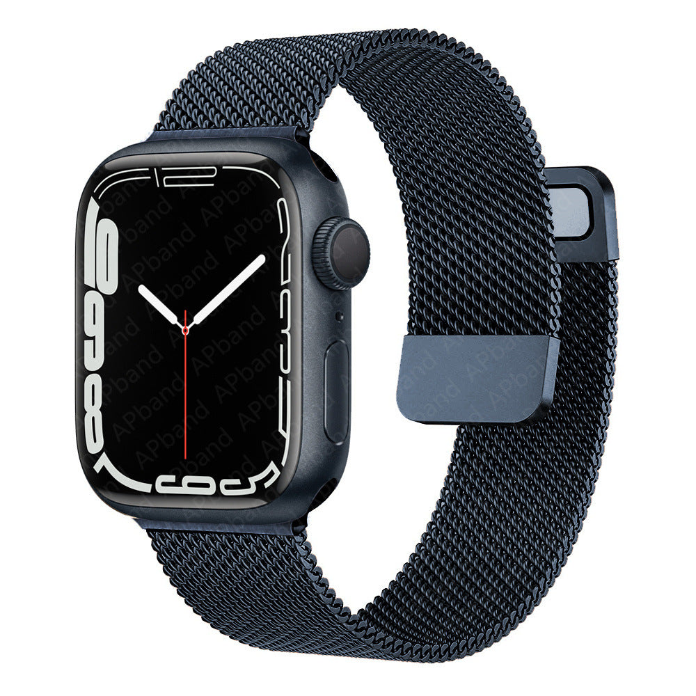 Suitable for Apple Watch 1-7, SE generation, Milanese modified two-section stainless steel strap