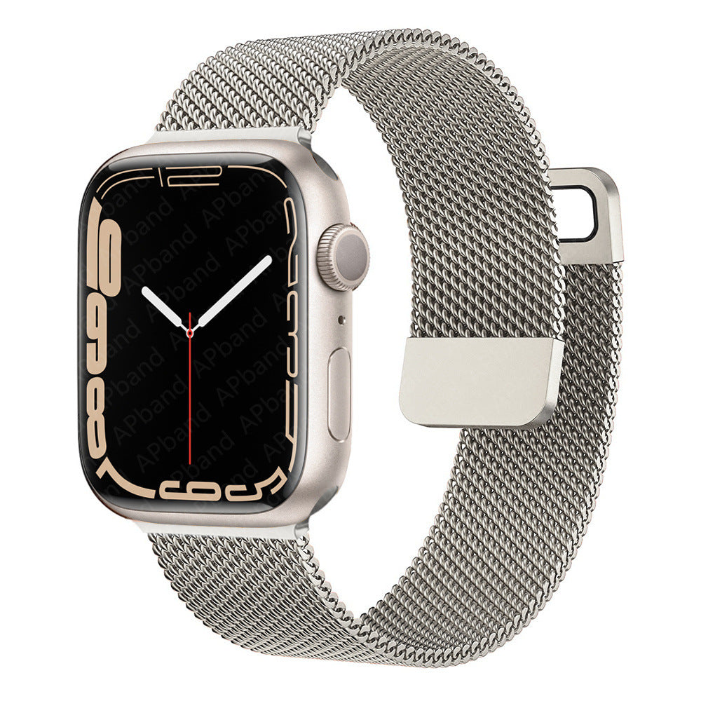 Suitable for Apple Watch 1-7, SE generation, Milanese modified two-section stainless steel strap