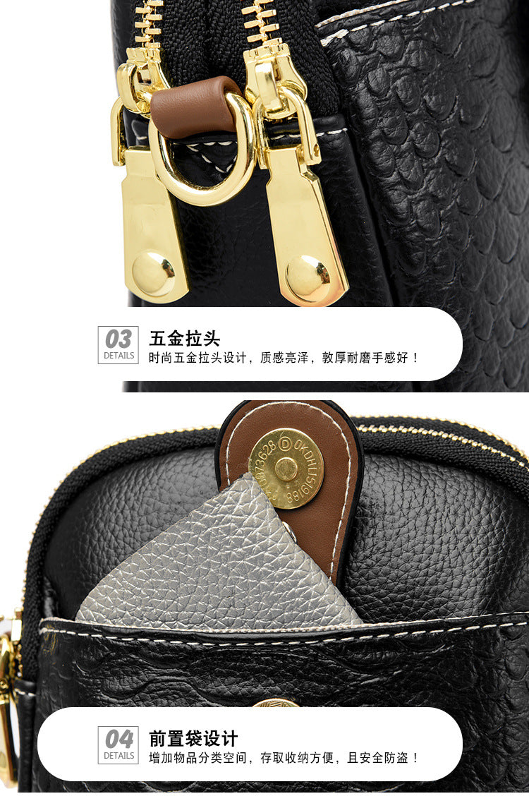 Summer new middle-aged women's bag cold ice crocodile pattern one-shoulder Messenger bag atmospheric mother bag