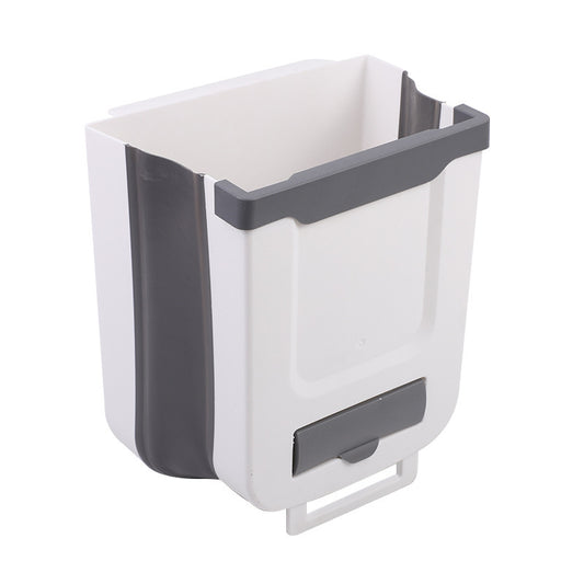 Kitchen folding wall-mounted trash can