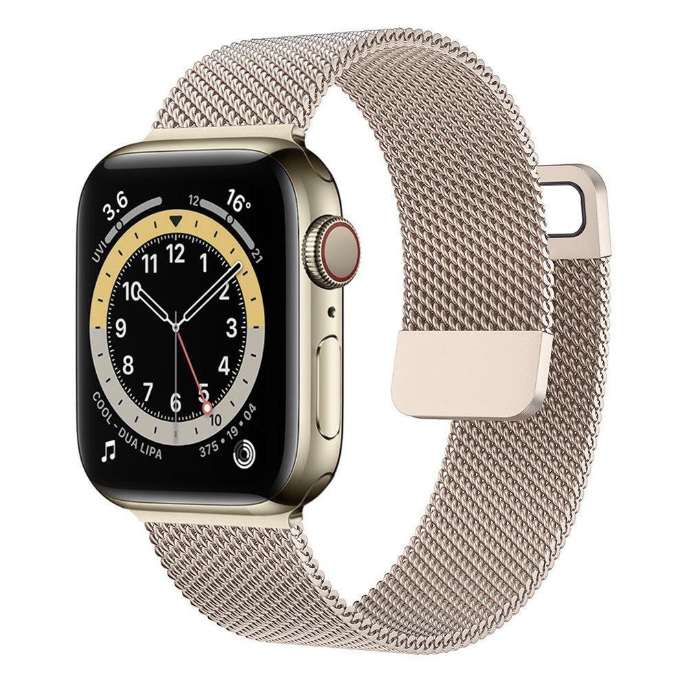 Suitable for Apple Watch 1-7, SE generation, Milanese modified two-section stainless steel strap