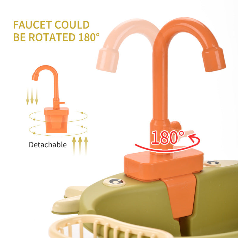 Children electric water wash basin dishwasher kitchen toy set