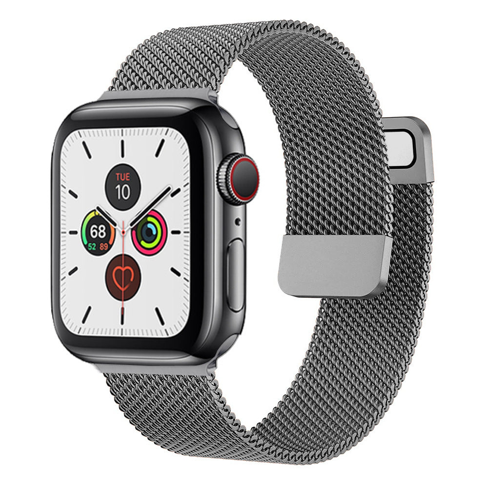 Suitable for Apple Watch 1-7, SE generation, Milanese modified two-section stainless steel strap