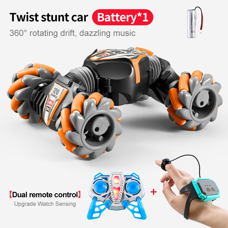 Spray stunt car gesture induction twisting car luminous music children's electric toy remote control car