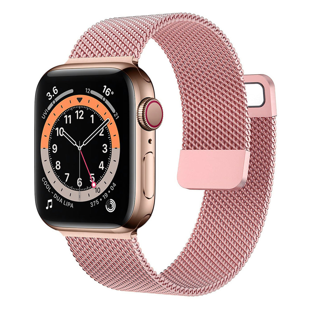 Suitable for Apple Watch 1-7, SE generation, Milanese modified two-section stainless steel strap