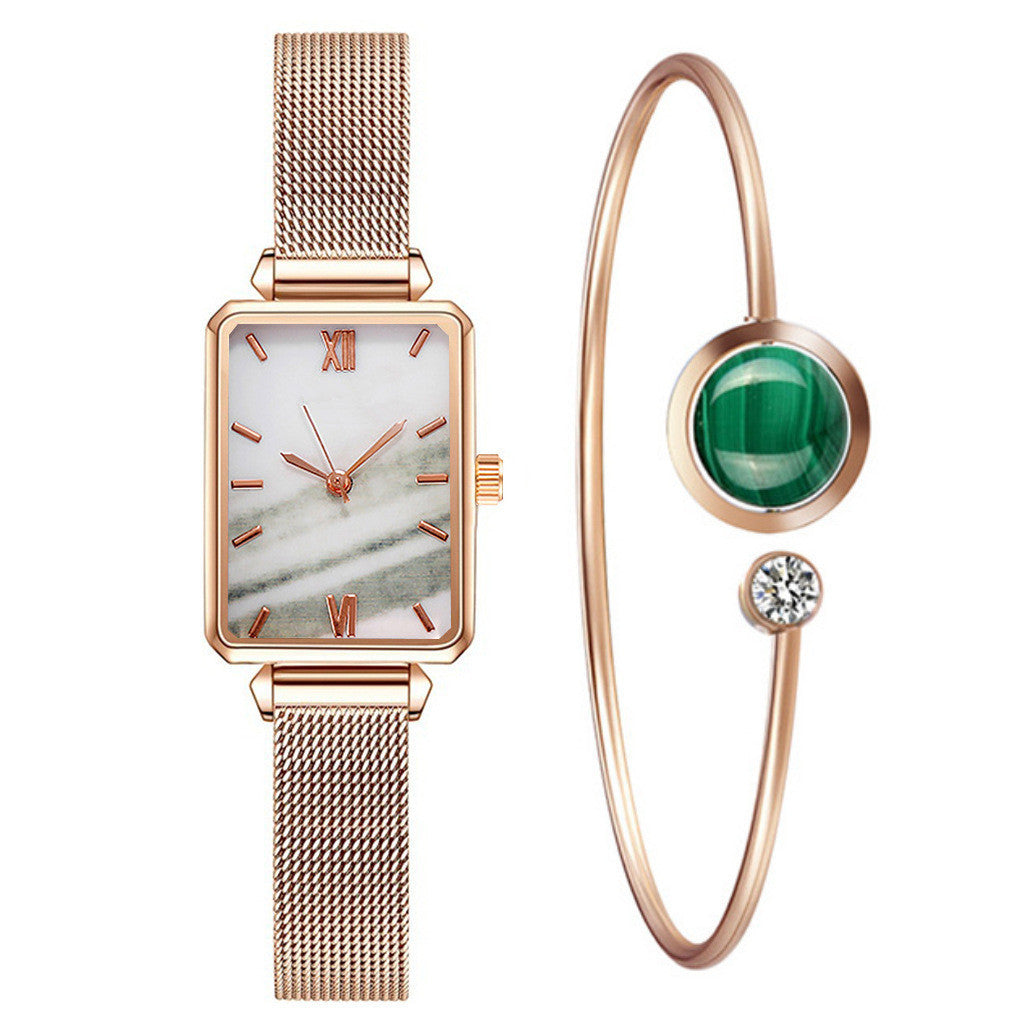 Square head quartz women's watch