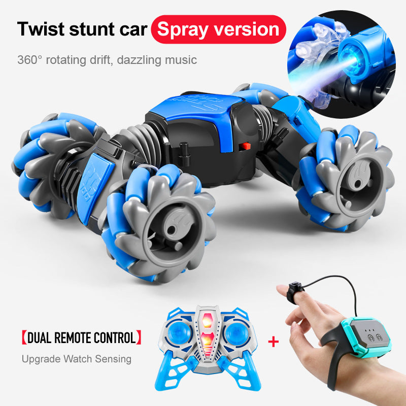 Spray stunt car gesture induction twisting car luminous music children's electric toy remote control car