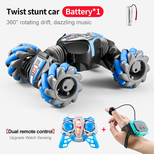 Spray stunt car gesture induction twisting car luminous music children's electric toy remote control car