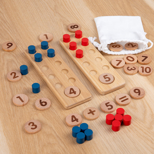 Wooden ten-grid array number sense enlightenment teaching toys