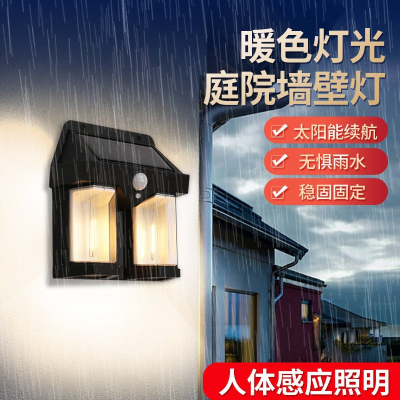 New outdoor solar waterproof wall lamp