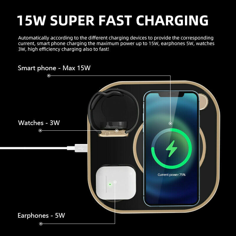 4-in-1 wireless charger suitable for Apple watch and mobile phone wireless fast charging