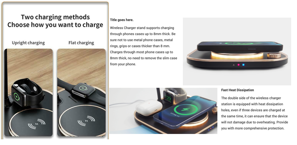 4-in-1 wireless charger suitable for Apple watch and mobile phone wireless fast charging