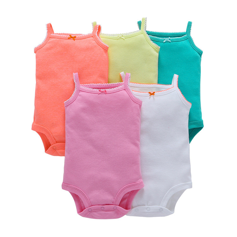 Baby cotton short-sleeved mixed color suit